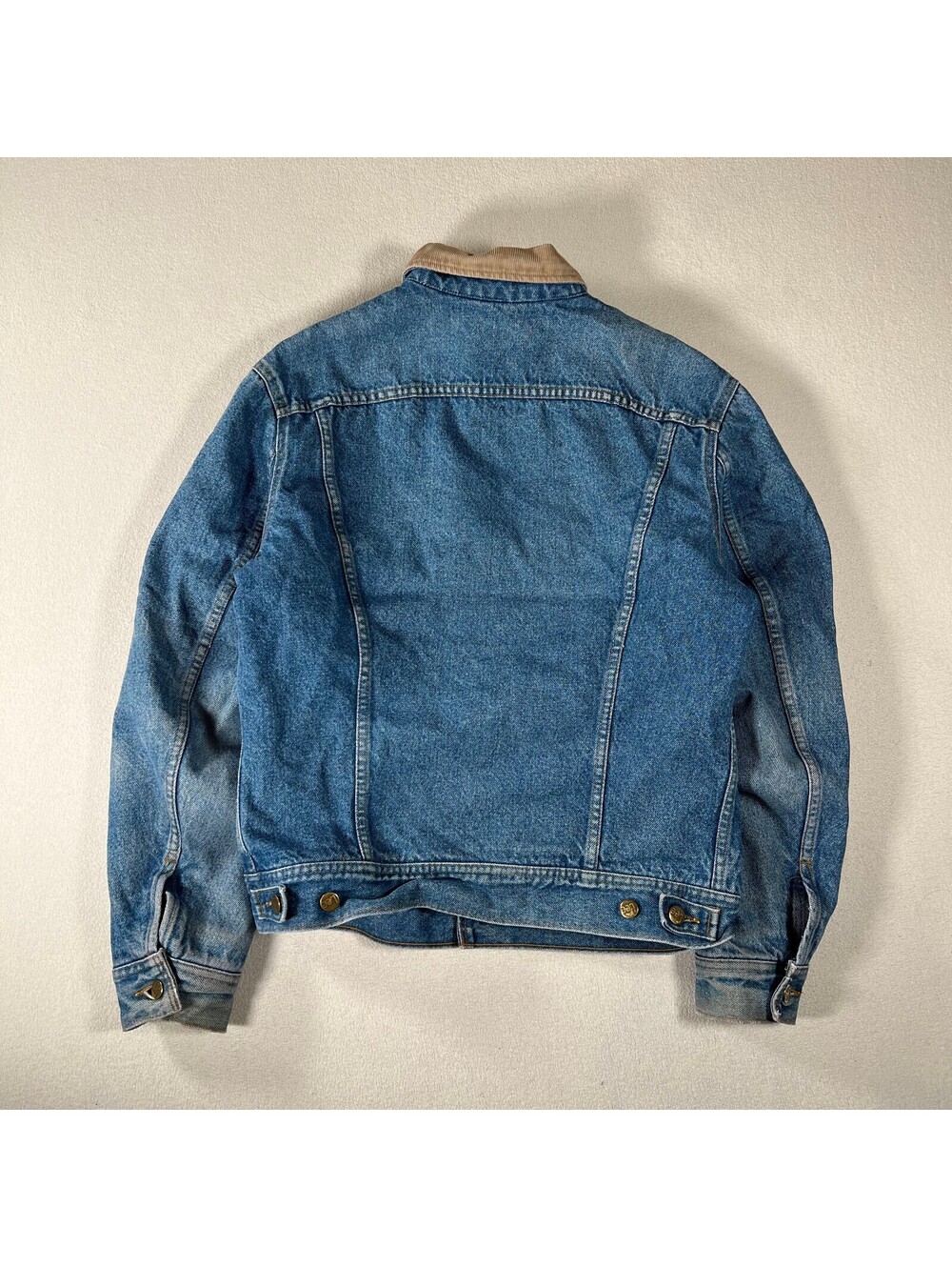 Vintage Lee Storm Rider Denim Jacket with Corduroy Collar Blanket Lined Sz M/S - Picture 3 of 7